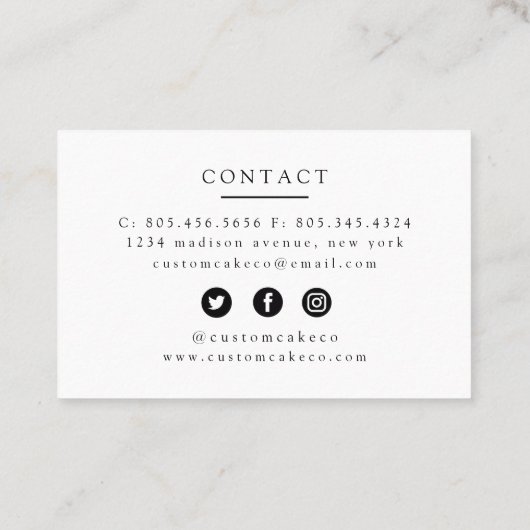 ケーキ/ベーカリー名刺 名刺 (裏面)