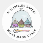 ケーキ&モダンスイーツカップケーキホームベーカリー ラウンドシール (正面)