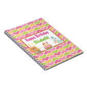 ケーキ、ライオン、羊と風船ハッピーバースデー ノートブック (右側)