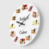 ケーキ ラージ壁時計 (傾斜)