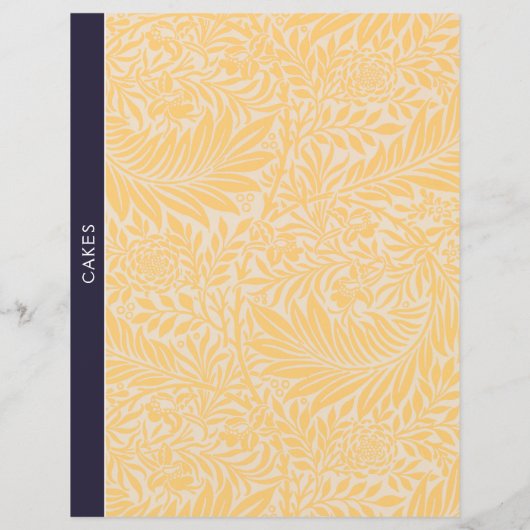 ケーキ |レシピ分割器 |ヴィンテージ金ゴールドフローラ (裏面)