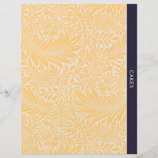 ケーキ |レシピ分割器 |ヴィンテージ金ゴールドフローラ (正面)