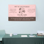 ケーキ ロゴ ベーカリー ビジネス 再開 横断幕 (トレードショー)