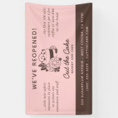 ケーキ ロゴ ベーカリー ビジネス 再開 横断幕 (縦)