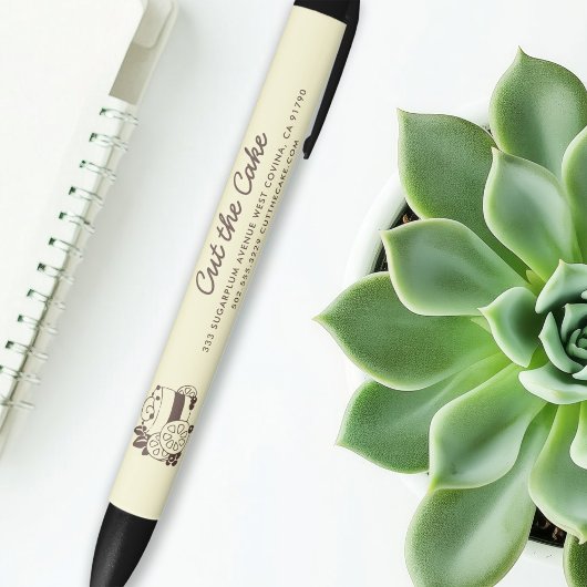 ケーキ ロゴ ベーカリー ビジネス 黒ボールペン