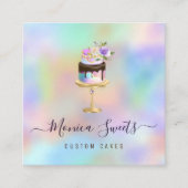 ケーキ・ロゴ・ベーカー・カラフル  スクエア名刺 (正面)