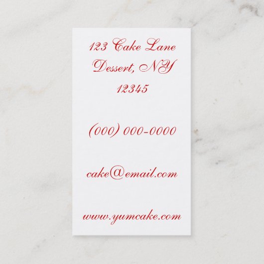 ケーキ 名刺 (裏面)