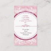 ケーキ，手作り3Dケーキ，ペストリー調理器 名刺 (裏面)