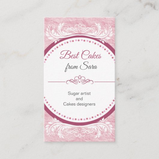 ケーキ，手作り3Dケーキ，ペストリー調理器 名刺 (正面)