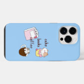 ケーキ 本 コーヒー iPhoneケース (裏面横)