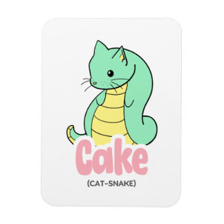 ケーキ（猫+ヘビ）かわいいフレキシブルシール マグネット