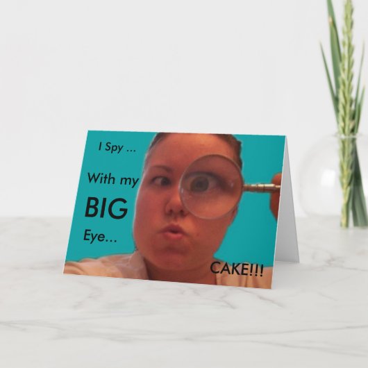 ケーキ、私スパイ…、ケーキ!!!、私と一緒に、大きな、目… カード (正面)