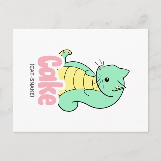 ケーキ（Cat +スネーク）はがき ポストカード (正面)