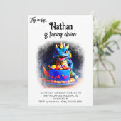 *~*ケーキAP88ベビードラゴンフォトバースデーパーティー 招待状 (スタンド正面)