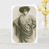 「ケークウォークの女王」アイダ・オーバートン・ウォーカー カード (黄色い花)