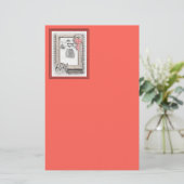 ケーシュンドのクリスマス　冬の窓のペイント　犬のアート 便箋 (スタンド正面)