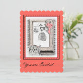 ケーシュンドのクリスマス　冬の窓のペイント　犬のアート 招待状 (スタンド正面)