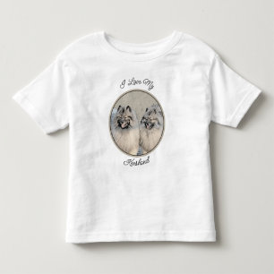 ケーシュンド兄弟の絵画 - オリジナルの犬のアート トドラーTシャツ