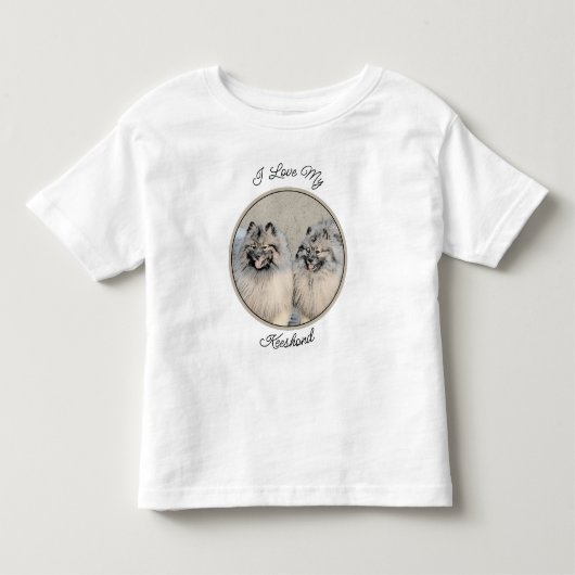 ケーシュンド兄弟の絵画 - オリジナルの犬のアート トドラーTシャツ (正面)