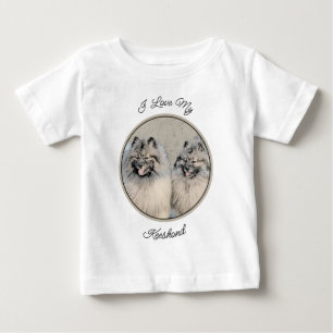 ケーシュンド兄弟の絵画 - オリジナルの犬のアート ベビーTシャツ