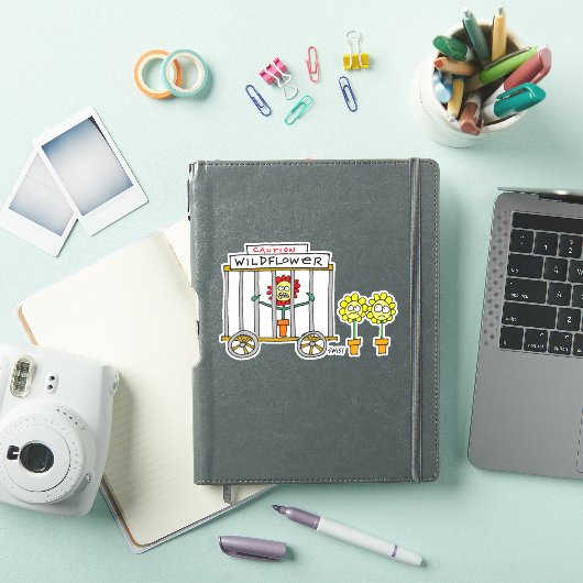 ケージおもしろいの野生の花の漫画スティック シール (iPadカバー)