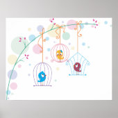 ケージに入った鳥 ポスター (正面)