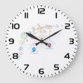 ケージに入った鳥 ラージ壁時計 (正面)