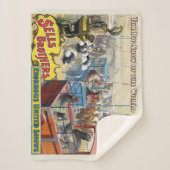 ケージに野生動物が入ったサーカスのポスター シェルパブランケット (正面)