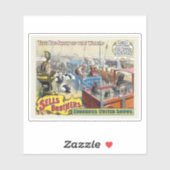 ケージに野生動物が入ったサーカスのポスター シール (シート)