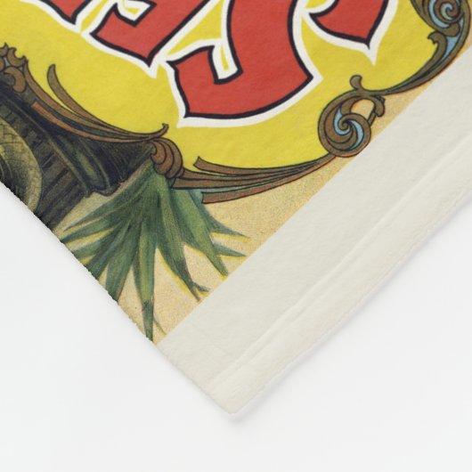 ケージに野生動物が入ったサーカスのポスター フリースブランケット (角)