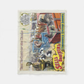 ケージに野生動物が入ったサーカスのポスター フリースブランケット (正面)