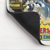 ケージに野生動物が入ったサーカスのポスター マウスパッド (コーナー)