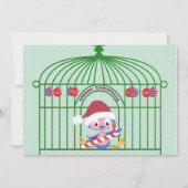 ケージのクリスマスブルー華美バードのカスタマイズ シーズンカード (正面)