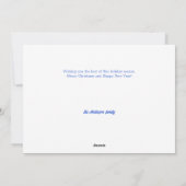 ケージのクリスマスブルー華美バードのカスタマイズ シーズンカード (裏面)