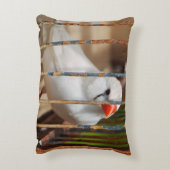 ケージの白ゼブラフィンチバード アクセントクッション (裏面(縦))