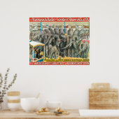 ケージの象と動物のサーカスのポスター ポスター (キッチン)