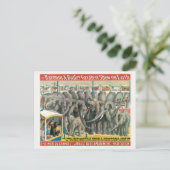 ケージの象と動物のサーカスのポスター ポストカード (スタンド正面)