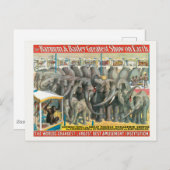 ケージの象と動物のサーカスのポスター ポストカード (正面/裏面)