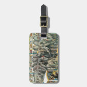 ケージの象と動物のサーカスのポスター ラゲッジタグ (正面縦)