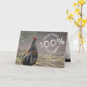 ケージフリーおもしろいロスターハッピーバースデーカード カード (黄色い花)