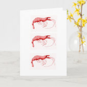 ケージャンのエビの挨拶 カード (黄色い花)