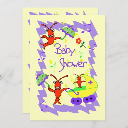 ケージャンのテーマのベビーシャワーの招待状 招待状 (正面/裏面)