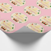 ケージャンの女の赤ちゃんの初めてのクリスマス ラッピングペーパー (角)