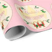 ケージャンの女の赤ちゃんの初めてのクリスマス ラッピングペーパー (ロールコーナー)