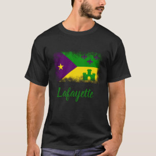 ケージャンの旗の謝肉祭のルイジアナのカスタム都市 Tシャツ