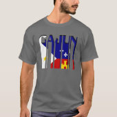 ケージャンのAcadianaの旗のルイジアナのレトロのTシャツ Tシャツ (正面)