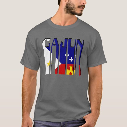 ケージャンのAcadianaの旗のルイジアナのレトロのTシャツ Tシャツ (正面)