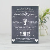 ケージャンのCookinのブライダルシャワーの黒板のデザイン 招待状 (スタンド正面)