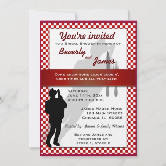 ケージャンのCookinのブライダルシャワーの黒板のデザイン 招待状 (正面)