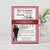 ケージャンのCookinのブライダルシャワーの黒板のデザイン 招待状 (スタンド正面)